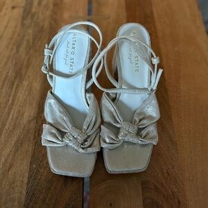 Altar'd State Gold Sandals with Strappy Design